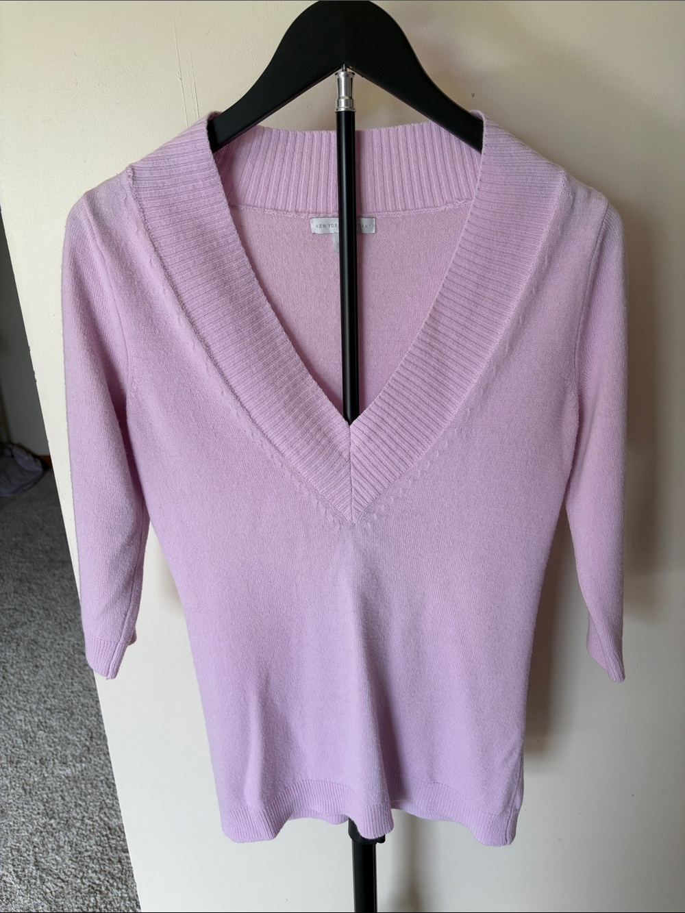 New York & Company Light Lavender V-Neck Sweater